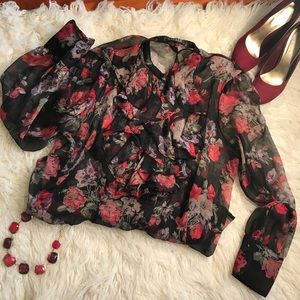 Ralph Lauren Floral Sheer Blouse